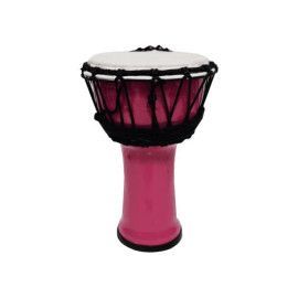 Djembe de 7? construído con PVC. Plastico de color rosa fluorescente