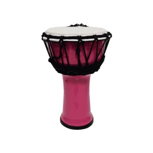 Djembe de 7? construído con PVC. Plastico de color rosa fluorescente