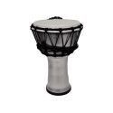 Djembe de 7? construído con PVC. Plastico de color plata