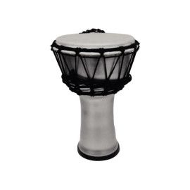 Djembe de 7? construído con PVC. Plastico de color plata