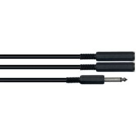 Adaptador de 2 entradas de 1/4? hembra a 1/4? mono macho