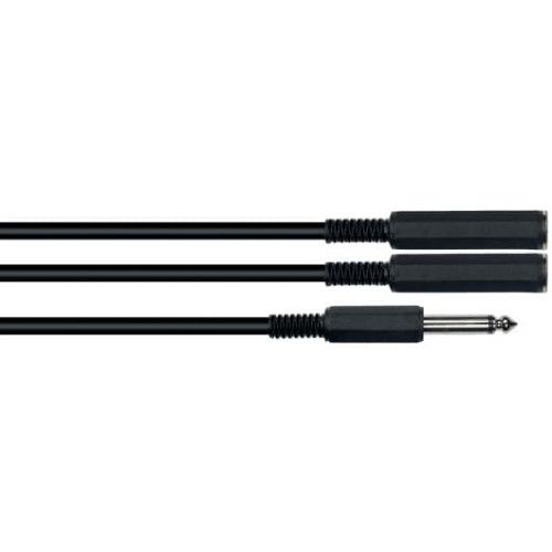 Adaptador de 2 entradas de 1/4? hembra a 1/4? mono macho