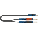 CABLE AUDIO PVC MINI JACK STEREO-JACK MONO(x2) - 5 m