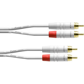 Cable de audio RCA doble 3 m blanco