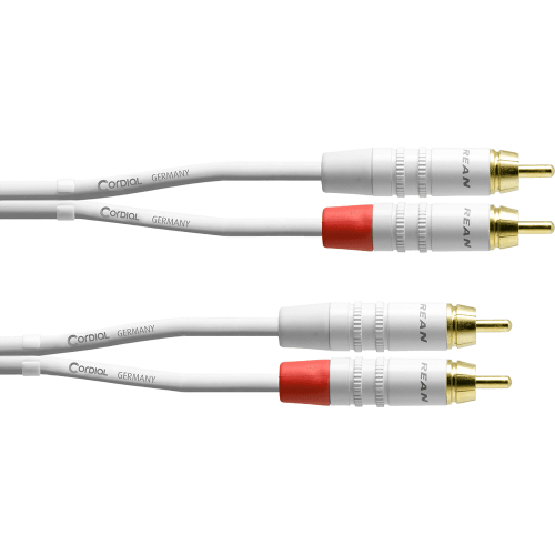 Cable de audio RCA doble 3 m blanco