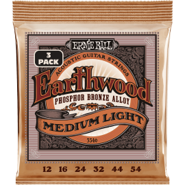 JUEGO ACÚSTICA EARTHWOOD 92/8 PHOSPHOR BZ. MEDIUM LIGHT 12-54 TRIPACK (3)