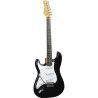 Guitarra eléctrica Eko Starter ST300 tipo Strat - Negra (zurdos)