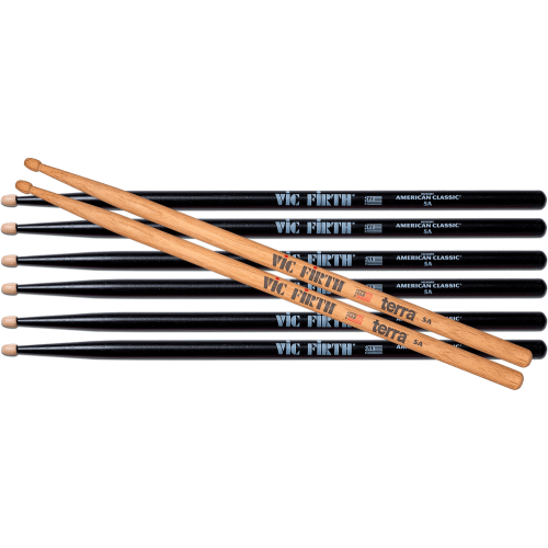 BAQUETAS VF AMERICAN CLASSIC® 5A + TERRA 5A (PACK 3 +1T)