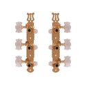 Clavijeros para guitarra clásica en forma de mariposa. Puente de clavijas metálico en color dorado