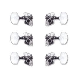 Clavijas para guitarra acústica con botones de plástico y partes metálicas de níquel.