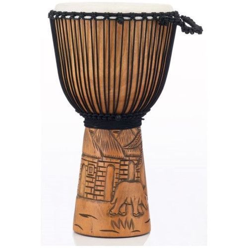 DJEMBE 12" PEARL MADERA CAOBA ROPE TUNED MALINKE VILLAGE