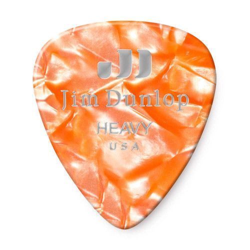 PACK 12 PÚAS GENUINE CELLULOID NARANJA PERLADO - HEAVY