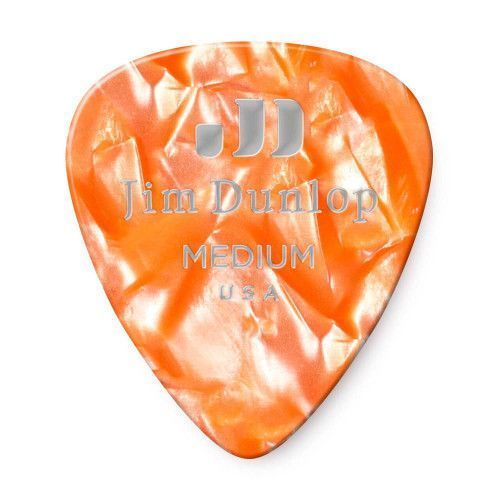 PACK 12 PÚAS GENUINE CELLULOID NARANJA PERLADO - MEDIUM
