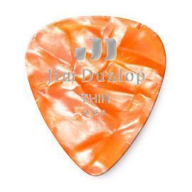 PACK 12 PÚAS GENUINE CELLULOID NARANJA PERLADO - THIN