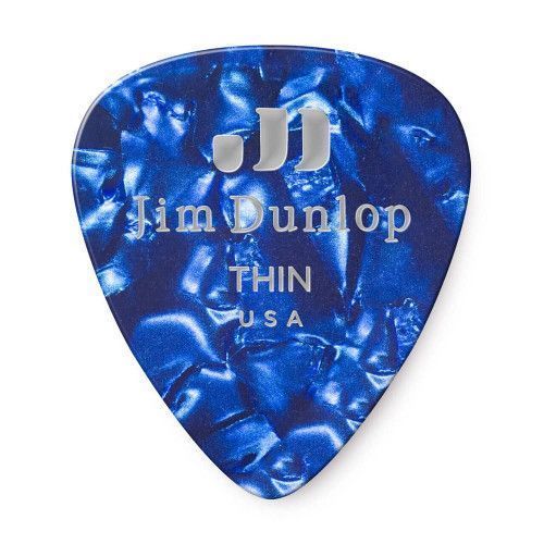 PACK 12 PÚAS GENUINE CELLULOID AZUL PERLADO - THIN