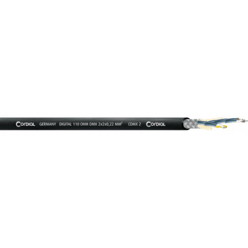 Bobina cable DMX 2 pares 0.22mm² doble blindaje - 100m