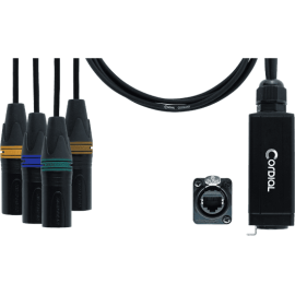 Adaptador DMX - RJ45 4 XLR macho 3 puntos 70 cm