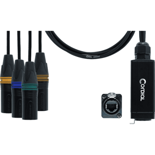 Adaptador DMX - RJ45 4 XLR macho 3 puntos 70 cm