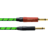 Cable de instrumento jack-jack Silent verde UV 3m