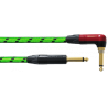 Cable de instrumento jack-jack acodado Silent verde UV 3m