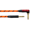 Cable de instrumento jack-jack acodado Silent naranja UV 3m