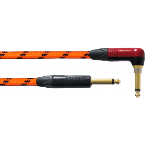 Cable de instrumento jack-jack acodado Silent naranja UV 3m