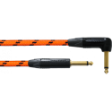 Cable de instrumento jack-jack acodado naranja UV 6m