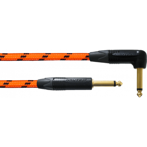 Cable de instrumento jack-jack acodado naranja UV 6m