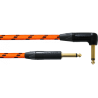 Cable de instrumento jack-jack acodado naranja UV 6m