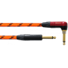 Cable de instrumento jack-jack Silent acodado naranja UV 6m