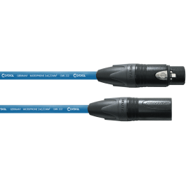 Cable de micrófono XLR 10 m azul