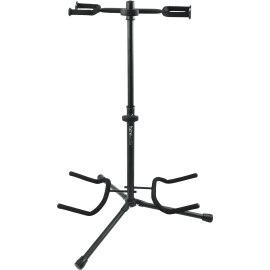 Soporte doble para guitarra con protección de goma