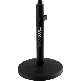 Soporte de micro de sobremesa base redonda 15 cm altura fija 23 cm