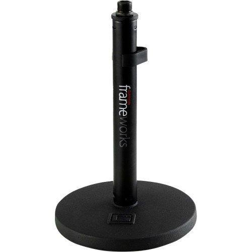 Soporte de micro de sobremesa base redonda 15 cm altura fija 23 cm