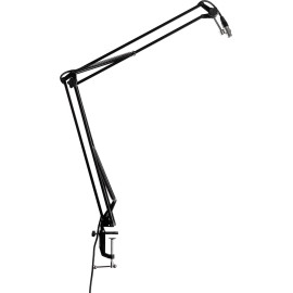 Soporte de micro con clamp o montaje sobremesa para streaming/podcasts