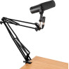 Soporte de micro con clamp o montaje sobremesa para streaming/podcasts