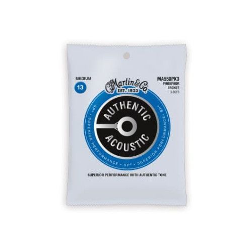 JUEGO ACÚSTICA AUTHENTIC SP PHOSPHOR BRONZE 92/8 MEDIUM 13-56 ( PACK 3)