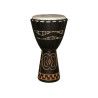 Djembe de 14? decorado con motivos africanos. Estilo artesanal guineano