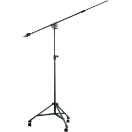 SOPORTE MICRÓFONO JIRAFA TELÉSCOPICA STUDIO GRAN LONGITUD (con ruedas)