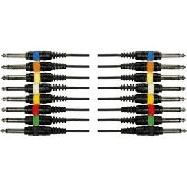 Cable de 5 metros de largo. 8 jacks mono macho a 8 jacks mono macho