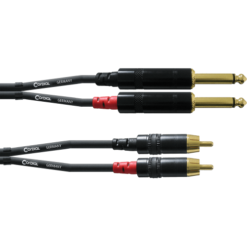 Cable de audio jack/rca mono doble 90 cm