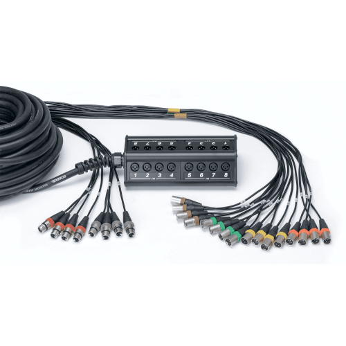 Caja de escenario 16 entradas XLR 8 salidas Cable de 30 m