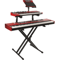 SOPORTE TECLADO QL742 FORMATO ""X"" 2 NIVELES / DOBLE PERFIL - NEGRO