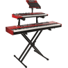 SOPORTE TECLADO QL742 FORMATO ""X"" 2 NIVELES / DOBLE PERFIL - NEGRO