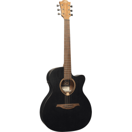 GUITARRA ACÚSTICA LÂG AUDITORIUM CUTWAY TRAMONTANE 70 A/E - NEGRO SATINADO