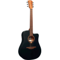 GUITARRA ACÚSTICA LÂG DREADNOUGHT CUTAWAY TRAMONTANE 70 A/C - NEGRO SATINADO