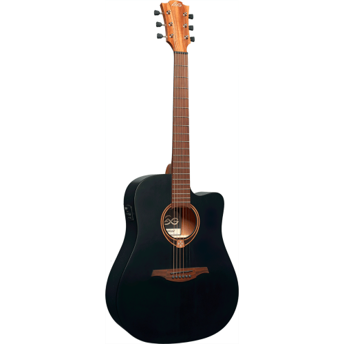 GUITARRA ACÚSTICA LÂG DREADNOUGHT CUTAWAY TRAMONTANE 70 A/C - NEGRO SATINADO