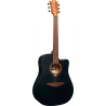 GUITARRA ACÚSTICA LÂG DREADNOUGHT CUTAWAY TRAMONTANE 70 A/C - NEGRO SATINADO
