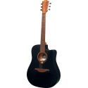 GUITARRA ACÚSTICA LÂG DREADNOUGHT CUTAWAY TRAMONTANE 70 A/C - NEGRO SATINADO
