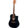 GUITARRA ACÚSTICA LÂG DREADNOUGHT CUTAWAY TRAMONTANE 70 A/C - NEGRO SATINADO